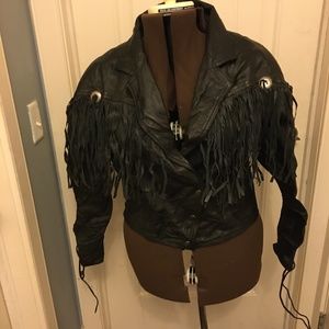 Cosa Nova Ladies Biker Jacket with Fringe